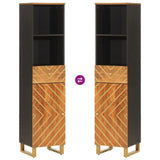 Bathroom Cabinet Brown and Black 38x33.5x160 cm Solid Wood Mango 356805
