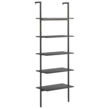 5-Tier Leaning Shelf Black 64x35x185 cm 336387