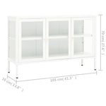 ZNTS Sideboard White 105x35x70 cm Steel and Glass 336068