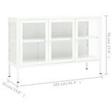 ZNTS Sideboard White 105x35x70 cm Steel and Glass 336068