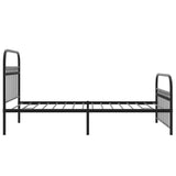 Metal Bed Frame without Mattress with Footboard Black 107x203cm 376614