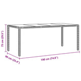 Garden Dining Set 7 pcs Grey Poly Rattan 3365397