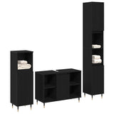 Bathroom Furniture Set 3 pcs Black Oak Engineered Wood 3378515