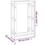 Firewood Rack White 60x25x100 cm Solid Wood Pine 822413