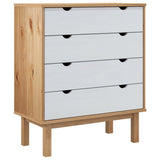 Drawer Cabinet OTTA Brown&White 76.5x39.5x90cm Solid Wood Pine 348584