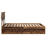 Bed Frame with Headboard Old Wood 150 x 200 cm Solid Pine Wood 3409749