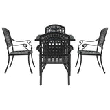 Garden Table Set 5 pcs Black Cast Aluminium 3334729