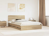 Bed Frame with Drawer Sonoma Oak 120 x 190 cm Engineer Wood 3412618