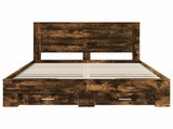 Bed Frame with Drawer with Headboard Manual Engineered Wood 3410322