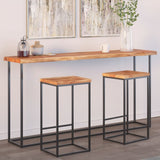 Table Top 160x40x2.5 cm Rectangular Solid Wood Acacia Live Edge 370616