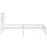 Metal Bed Frame without Mattress with Headboard White 120x200cm 353486