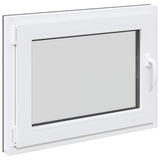 Basement Window RISOR 80 x 50 cm PVC and Glass Anthracite 42047279