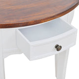 ZNTS Console Table with Drawer and Brown Top Half-round 241531