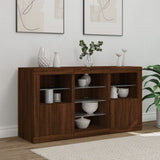 Sideboard with LED Lights Brown Oak 123x37x67 cm 3209085
