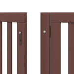Dog Gate with Door Foldable 15 Panels Brown 750 cm Poplar Wood 3155661