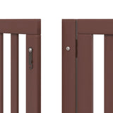 Dog Gate with Door Foldable 15 Panels Brown 750 cm Poplar Wood 3155661
