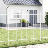 Garden Fence 4 pcs White 170 x 190 cm Powder-Coated Steel 3360151