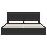 Bed Frame with Drawer Black 200 x 200 cm Engineer Wood 3411083