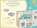 Kids Wooden Pretend Play Toy Kitchen Cooking Set Role Play Phone for Boys Girls White T3398P348112
