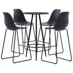 5 Piece Bar Set Plastic Black 279715