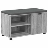 Hall Bench with Cushion with Shelf Grey Sonoma 80 x 38 x 46 cm 891509