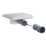 2 in 1 Shower Drain Silver 20 x 20 cm Stainless Steel 304 42015933