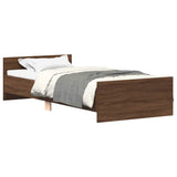 Bed Frame without Mattress Brown Oak 100x200 cm Engineered Wood 835938