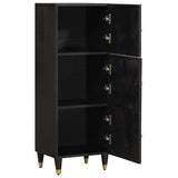 Highboard with Shelf Black 40 x 33 x 110 cm Solid Mango Wood 4018837