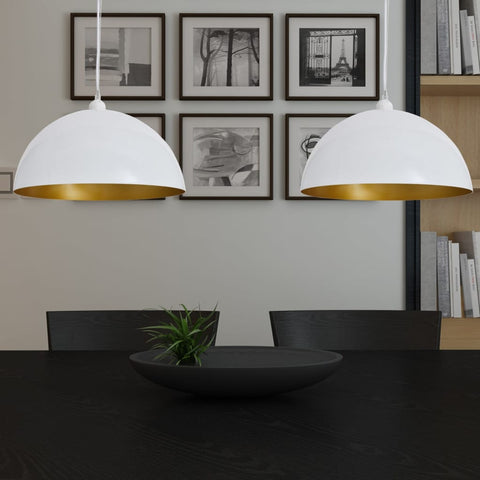 Ceiling Lamp 2 pcs Height-adjustable Semi-spherical White 241114