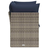 Garden Sofa with Cushion Grey 124 x 62 x 69 cm Poly Rattan 366149