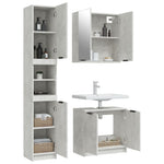 ZNTS 3 Piece Bathroom Cabinet Set Concrete Grey Engineered Wood 3115879