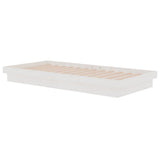 Bed Frame without Mattress White Solid Wood Single 819938