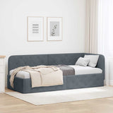 Corner Bed Frame with Headboard Dark Grey 80 x 200 cm Velvet 42016514