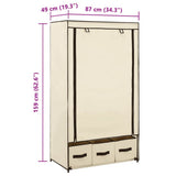 282459 Wardrobe Cream 87x49x159 cm Fabric