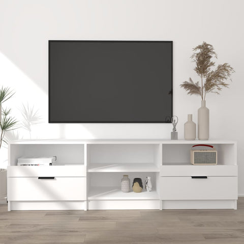 TV Cabinet White 150x33.5x45 cm Engineered Wood 811457