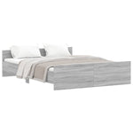 ZNTS Bed Frame without Mattress Grey Sonoma 160x200 cm 3203766