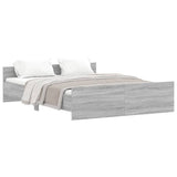 ZNTS Bed Frame without Mattress Grey Sonoma 160x200 cm 3203766