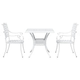 Garden Table Set 3 pcs White Cast Aluminium 3334734