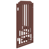 Dog Gate with Door Foldable 6 Panels Brown 300 cm Poplar Wood 352199