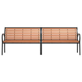 Garden Bench Brown 231 cm Wood and Powder-coated Steel 366539