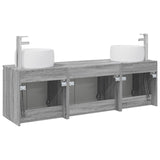 Bathroom Cabinet Set 3 pcs Grey Sonoma 49.5 x 44.5 x 66 cm 3405713