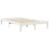 Bookcase Bed without Mattress White 135x190 cm Double Solid Wood Pine 3324398