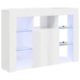 Corner LED TV Cabinet 100x40x68cm High gloss White 889789