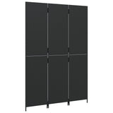 Room Divider 3 Panels Black Poly Rattan 365356