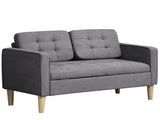Modern 2 Seater Sofa with Hidden Storage, 117cm Tufted Cotton Couch with Wood Legs, Compact Loveseat T3398P343492