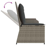Garden Bench with Cushion Grey Poly Rattan 3394442