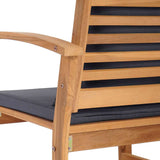 Chair with Cushion 2 pcs Brown and Dark Grey 65 x 60 x 76.5 cm 42006408