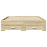 Bed Frame with Drawers without Mattress Sonoma Oak 120x190 cm Small Double 3280414