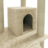Cat Tree with Sisal Scratching Posts Cream 155 cm 171515
