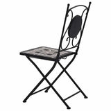 Garden Chair Set of 2 Grey Powder-coated iron and ceramic 46716